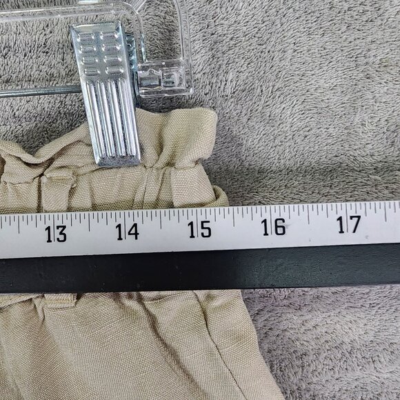 Womens Beige Old Navy Petite Linen Blend Paperbag Waist Cropped Pants Size 6P - Picture 7 of 10
